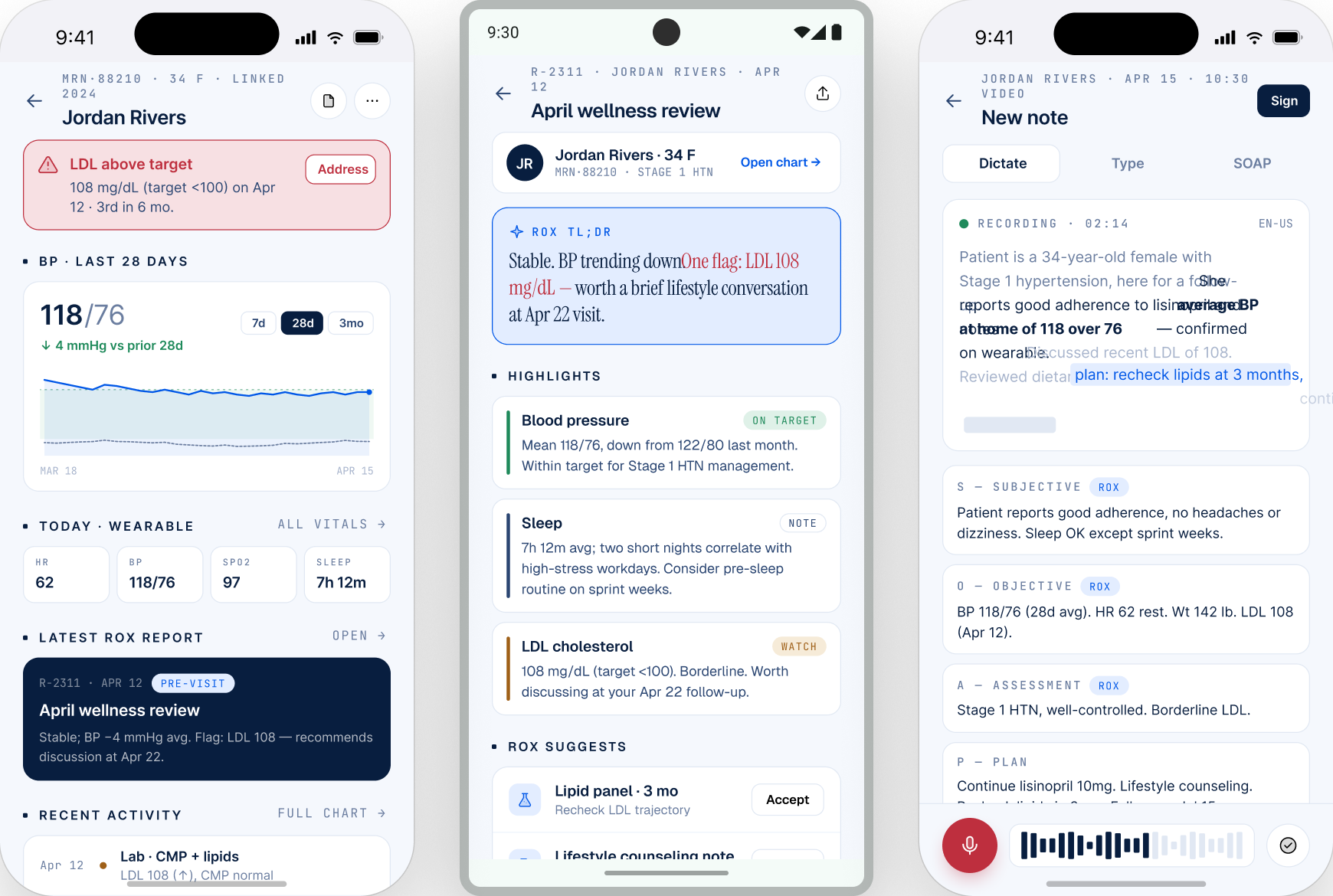 ROX Bio clinician dashboard preview